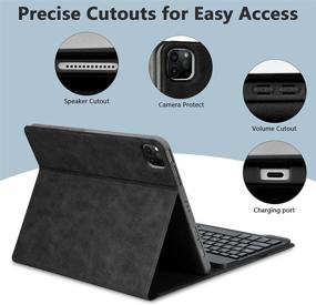 img 1 attached to 🔌 11 inch iPad Pro Keyboard Case - Compatible with 3rd/2nd/1st Gen, Detachable Keyboard & Pencil Holder - Wireless Keyboard Included - Also Fits iPad Air 5th/4th Generation