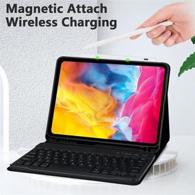 img 2 attached to 🔌 11 inch iPad Pro Keyboard Case - Compatible with 3rd/2nd/1st Gen, Detachable Keyboard & Pencil Holder - Wireless Keyboard Included - Also Fits iPad Air 5th/4th Generation