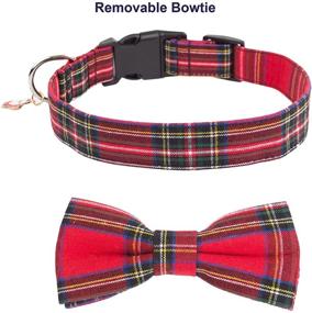 img 1 attached to 🎅 Festive Christmas Dog Collar with Removable Bowtie - Perfect for Small, Medium, and Large Dogs