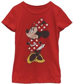 img 1 attached to Vintage Disney Minnie Girl's Solid Crew Tee with a Modern Twist