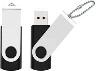 🔑 16gb flash drive usb 2.0 thumb drive jump drive pen drive bulk memory stick zip drive metal swivel with led light keychain design - black logo