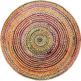 img 2 attached to Jaipur Handloom Rug Bohemian Multicolor Reversible