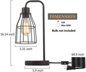 img 1 attached to 🏢 ZZ Joakoah Industrial Table Lamp: Enhance Your Space with a Rustic Metal Desk Lamp for Office, Bedroom, and Living Room