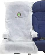 ✈️ kehei traveler eco-friendly protective airplane seat cover, disposable/reusable, with arm rest and tray table covers & pouch - fits most train, bus, ride-share car, other public seating - white logo