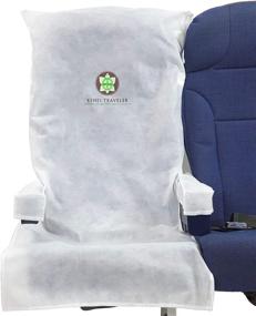 img 4 attached to ✈️ Kehei Traveler Eco-Friendly Protective Airplane Seat Cover, Disposable/Reusable, with Arm Rest and Tray Table Covers & Pouch - Fits Most Train, Bus, Ride-Share Car, Other Public Seating - White