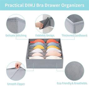 img 2 attached to 📦 2 Pack DIMJ Bra Drawer Organizers - 6 Cell Underwear Organizer for Closet Dress Drawer - Lingerie Storage Bins with Divider - Zip Foldable Cube Storage Cabinet Organizer Fabric Box for Bra, Socks, Ties, and Belts