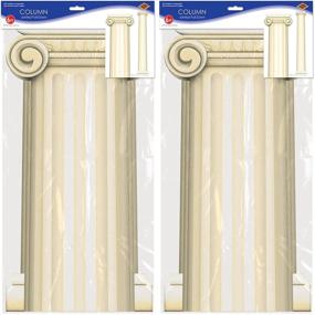 img 3 attached to 🏛️ Beistle 2 Piece Jointed Paper International Column Cut Outs Decorations: Greek and Roman Sport Events Wall Backdrops, 6', Off-white