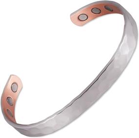 img 4 attached to 💎 Copper Magnetic Pain Therapy Bracelet - High Power Silver Hammer - MAGNETJEWELRYSTORE