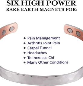 img 1 attached to 💎 Copper Magnetic Pain Therapy Bracelet - High Power Silver Hammer - MAGNETJEWELRYSTORE