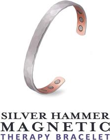 img 2 attached to 💎 Copper Magnetic Pain Therapy Bracelet - High Power Silver Hammer - MAGNETJEWELRYSTORE