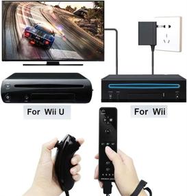 img 3 attached to 🎮 2 Packs Remote Controller with Motion Sensor Plus and Nunchuck for Wii and Wii U Console, Augenweide Wireless Wii Game Joystick Controller with Vibration and Sound Function (Blue/Black)