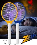 🦟 burxoe electric fly swatter bug zapper racket handheld mosquito killer - home indoor outdoor pest control tool | safe to touch with 3-layer grid | 2 packs | batteries not included logo