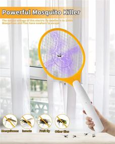 img 3 attached to 🦟 Burxoe Electric Fly Swatter Bug Zapper Racket Handheld Mosquito Killer - Home Indoor Outdoor Pest Control Tool | Safe to Touch with 3-Layer Grid | 2 Packs | Batteries Not Included