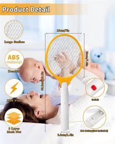 img 1 attached to 🦟 Burxoe Electric Fly Swatter Bug Zapper Racket Handheld Mosquito Killer - Home Indoor Outdoor Pest Control Tool | Safe to Touch with 3-Layer Grid | 2 Packs | Batteries Not Included