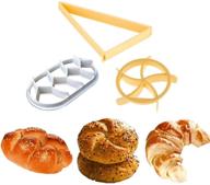 🥐 versatile baking set: kaiser bread roll, german style roll, croissant cutter, 3pcs dough press mold set, bread press stamp logo