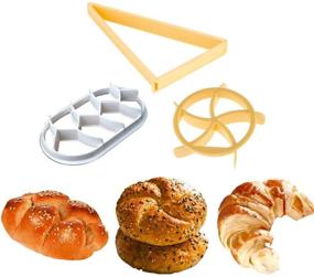 img 4 attached to 🥐 Versatile Baking Set: Kaiser Bread Roll, German Style Roll, Croissant Cutter, 3PCS Dough Press Mold Set, Bread Press Stamp