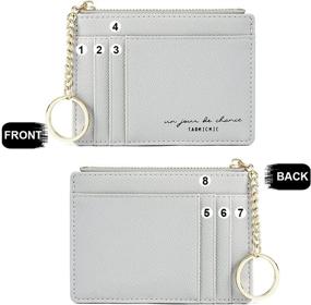 img 2 attached to 👛 Sleek RFID Blocking Card Holder: Compact Front Pocket Wallet with Keychain, Zipper Coin Purse, and Minimalist Design – Ideal for Women's Handbags & Wallets