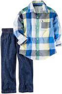 carters boys playwear 249g399 plaid logo