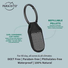 img 4 attached to 🦟 Waterproof PARA'KITO Mosquito Insect & Bug Repellent Clip - Outdoor Pest Repeller with Natural Essential Oils (Black)