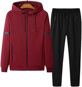 img 4 attached to Athletic Sports Sweatsuit Hoodies Joggers Men's Clothing