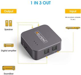 img 3 attached to 🔊 ELUTENG 1X3 Оптический аудиоразветвитель Toslink SPDIF: 3-полосный усилитель сигнала с оптическим аудиокабелем поддерживающий LPCM2.0/DTS/Dolby Digital для телевизора, домашнего кинотеатра, звуковой панели, PS4, Blu-ray, Xbox.