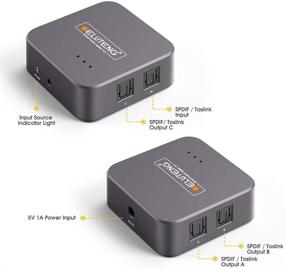 img 2 attached to 🔊 ELUTENG 1X3 Оптический аудиоразветвитель Toslink SPDIF: 3-полосный усилитель сигнала с оптическим аудиокабелем поддерживающий LPCM2.0/DTS/Dolby Digital для телевизора, домашнего кинотеатра, звуковой панели, PS4, Blu-ray, Xbox.