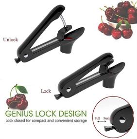 img 3 attached to Black Portable Cherry Pitter Tool with Space-Saving Lock Design - Cherry Stoner Olive Pitter Cherry Corer