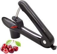 black portable cherry pitter tool with space-saving lock design - cherry stoner olive pitter cherry corer logo