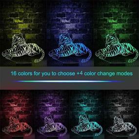 img 3 attached to 🎁 Christmas Gift Tiger 3D Illusion Lamp: 16 Color Changing Touch Switch Night Light with Remote Control - Perfect Present for Tiger Fans!