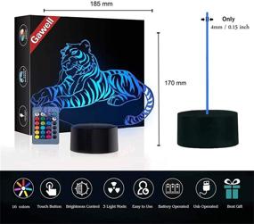 img 2 attached to 🎁 Christmas Gift Tiger 3D Illusion Lamp: 16 Color Changing Touch Switch Night Light with Remote Control - Perfect Present for Tiger Fans!