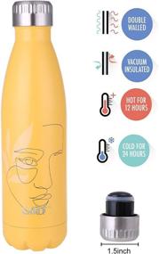 img 3 attached to 🍋 GiNT 17oz / 500ML Yellow Face Stainless Steel Vacuum Insulated Cola Shape Water Bottle for Outdoor Sports, Travel Mug