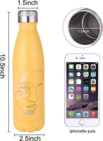 img 1 attached to 🍋 GiNT 17oz / 500ML Yellow Face Stainless Steel Vacuum Insulated Cola Shape Water Bottle for Outdoor Sports, Travel Mug