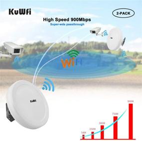 img 1 attached to High-Speed 5.8G 900M Long-Range WiFi Bridge | KuWFi Outdoor Access Point to Point Wireless Bridge with PoE Support | Pack of 2