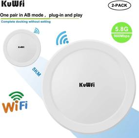 img 2 attached to High-Speed 5.8G 900M Long-Range WiFi Bridge | KuWFi Outdoor Access Point to Point Wireless Bridge with PoE Support | Pack of 2