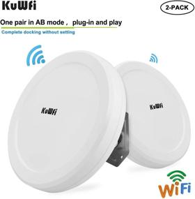 img 3 attached to High-Speed 5.8G 900M Long-Range WiFi Bridge | KuWFi Outdoor Access Point to Point Wireless Bridge with PoE Support | Pack of 2