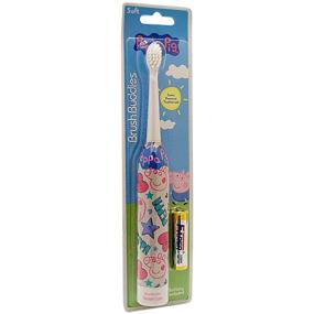 img 3 attached to 🦷 Multicolor Sonic Powered Toothbrush by Brush Buddies featuring Peppa Pig