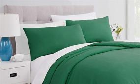 img 3 attached to 🍀 CloverForty Bedding Duvet Cover Set - Super Soft Double Brushed Microfiber with Zipper Closure - Green Queen Size