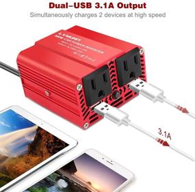 img 3 attached to 🔌 LVYUAN 300W Power Inverter DC 12V to 110V AC Car Inverter Converter with Dual USB Car Adapter - Efficient and Reliable Power Conversion Solution