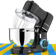 🍳 vospeed 660w 6-speed tilt-head kitchen stand mixer, 7.5qt stainless steel mixing bowl, beater, dough hook, whisk - black логотип