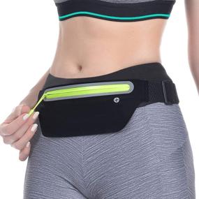 img 3 attached to GLBSUNION Slim Running Belt, Bounce Free Waist Pouch for Apple iPhone 12 11 X XS XR 8 Samsung - Ultra Light Fitness Workout Belt for Running, Gym, Marathon, Cycling