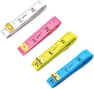 📏 flexible sewing tape measure 4-pack - double scaled body & craft ruler for weight loss, medical measurements, tailoring and crafts -60-inch length with centimetre scale on reverse side logo