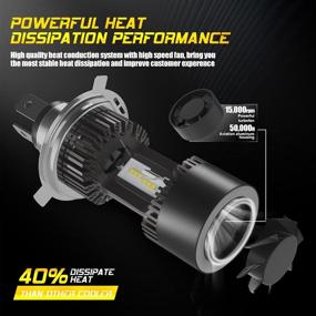 img 2 attached to 🏍️ CAR ROVER H4 Motorcycle LED Bulb: Powerful 9003 HB2 HS1 6000K Xenon White CSP Chips Conversion Kit - Replacement High Low Beam Light, Pack of 1