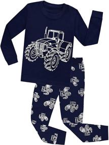 img 4 attached to DDSOL Toddler Tractor Excavator Sleepwear