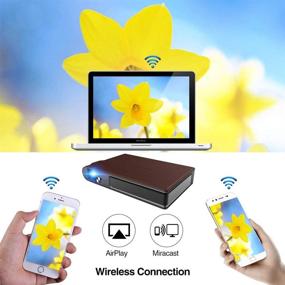 img 3 attached to Portable Projector WiFi Battery Mini Pocket DLP 3D Movie Gaming Indoor Outdoor Camping Movie LED Wireless 1080P HD HDMI Airplay Miracast Auto Keystone For IOS Android Phone Tablet Laptop TV Stick DVD