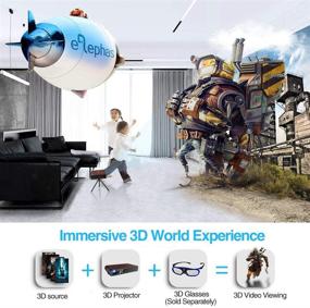 img 1 attached to Portable Projector WiFi Battery Mini Pocket DLP 3D Movie Gaming Indoor Outdoor Camping Movie LED Wireless 1080P HD HDMI Airplay Miracast Auto Keystone For IOS Android Phone Tablet Laptop TV Stick DVD