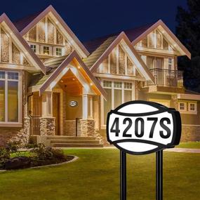 img 4 attached to Sunkorto Solar House Numbers Address Sign - Waterproof LED Illuminated Outdoor Address Plaque for Home, Yard, Street - 12 Hour Lighting - Perfect Christmas Gift Set