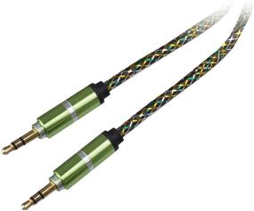 img 1 attached to Lilware Coiled Spring Auxiliary 3.5mm Audio Cable for Multimedia Devices - Rubberized Green