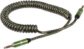 img 2 attached to Lilware Coiled Spring Auxiliary 3.5mm Audio Cable for Multimedia Devices - Rubberized Green