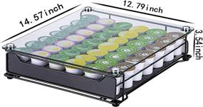 img 3 attached to ☕ K-Cup Storage Drawer for 42 Coffee Capsules - Rice Rat Glass Top Pod Holder and Display Storage