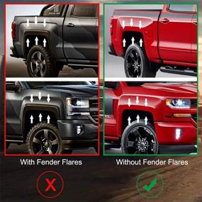 img 2 attached to 🚗 Премиум-литые грязезащитные лепестки для Chevrolet Silverado 1500/2500/3500 - передний и задний комплект, совместимые с годами 2014-2019